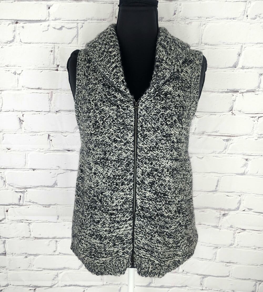 Eileen Fisher Sweater Vest Tweedy Yak Merino wool Size XL marled knit cozycore